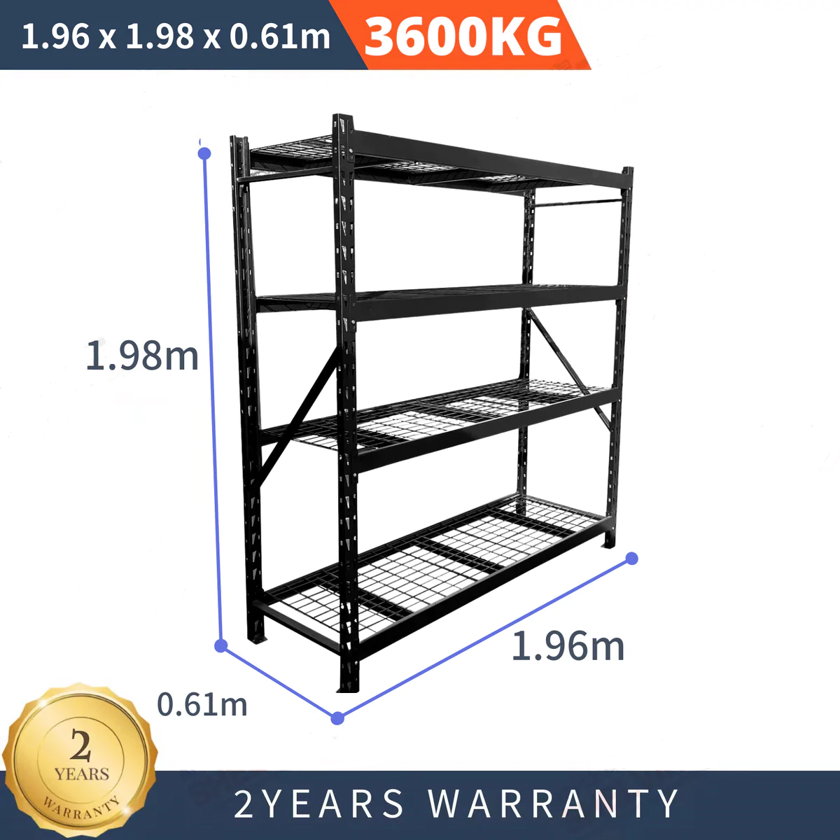 1.98M*1.96M*0.61M 3600KG HEAVY-DUTY WIRE RACKING