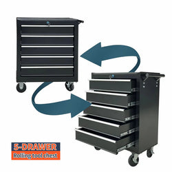 26'' 5-Drawer Roller Cabinet Toolbox With Caster Wheels