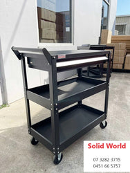 3-TIER HEAVY-DUTY TROLLEY WITH A DRAWER (TIER LOAD: 50KG)