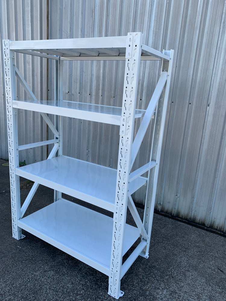 1.2m(W) x 2.4m(H) x 0.5m(D) Metal Shelving 800KG White