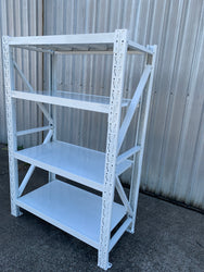 1.2m(W) x 2.4m(H) x 0.5m(D) Metal Shelving 800KG White