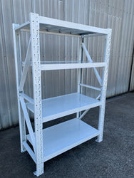 1.2m(W) x 2.4m(H) x 0.5m(D) Metal Shelving 800KG White