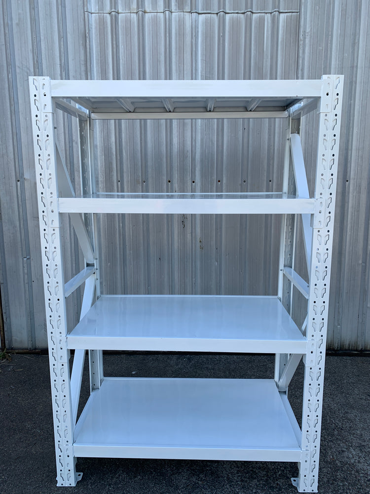 1.2m(W) x 2.4m(H) x 0.5m(D) Metal Shelving 800KG White