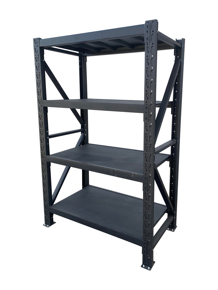 1.2m(W) x 2.4m(H) x 0.6m(D) Metal Shelving 1000KG Black