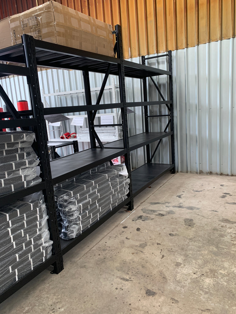 3.5m(W)x2m(H)x0.6m(D) 3200kg Heavy Duty Connecting Shelving Black