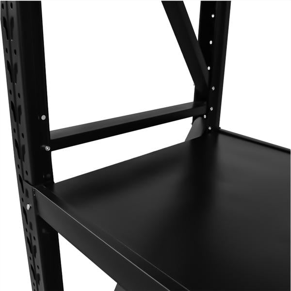 1.2m(W) x 2.4m(H) x 0.6m(D) Metal Shelving 1000KG Black