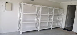 4.5m (W) x 1.8m (H) x 0.5m (D) 2400KG Connecting Shelving WHITE