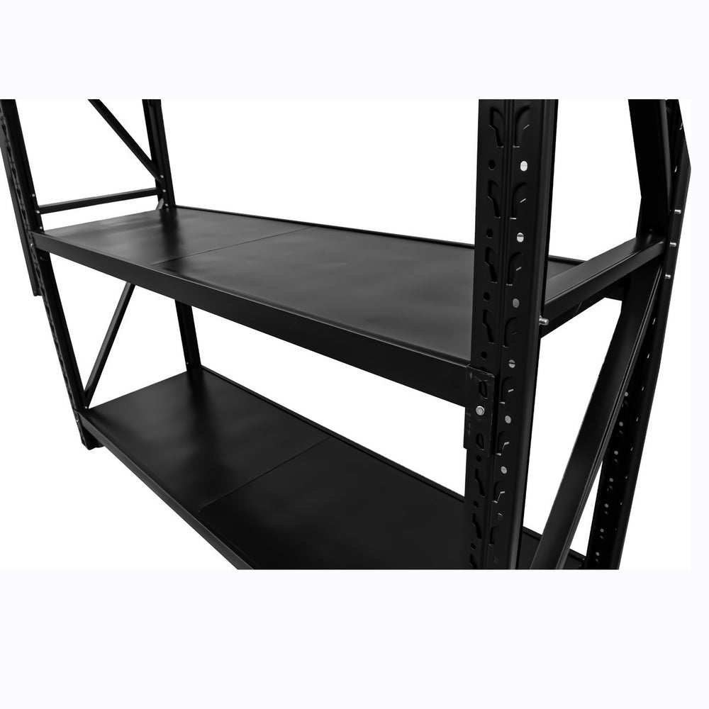 3.0m(W)x2.4m(H)x0.6m(D) 3200kg Heavy Duty Connecting Shelving BLACK