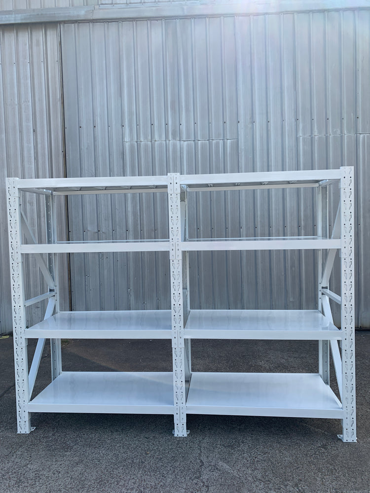 3.0m(W)x1.8m(H)x0.5m(D) 1600kg Connecting Shelving WHITE