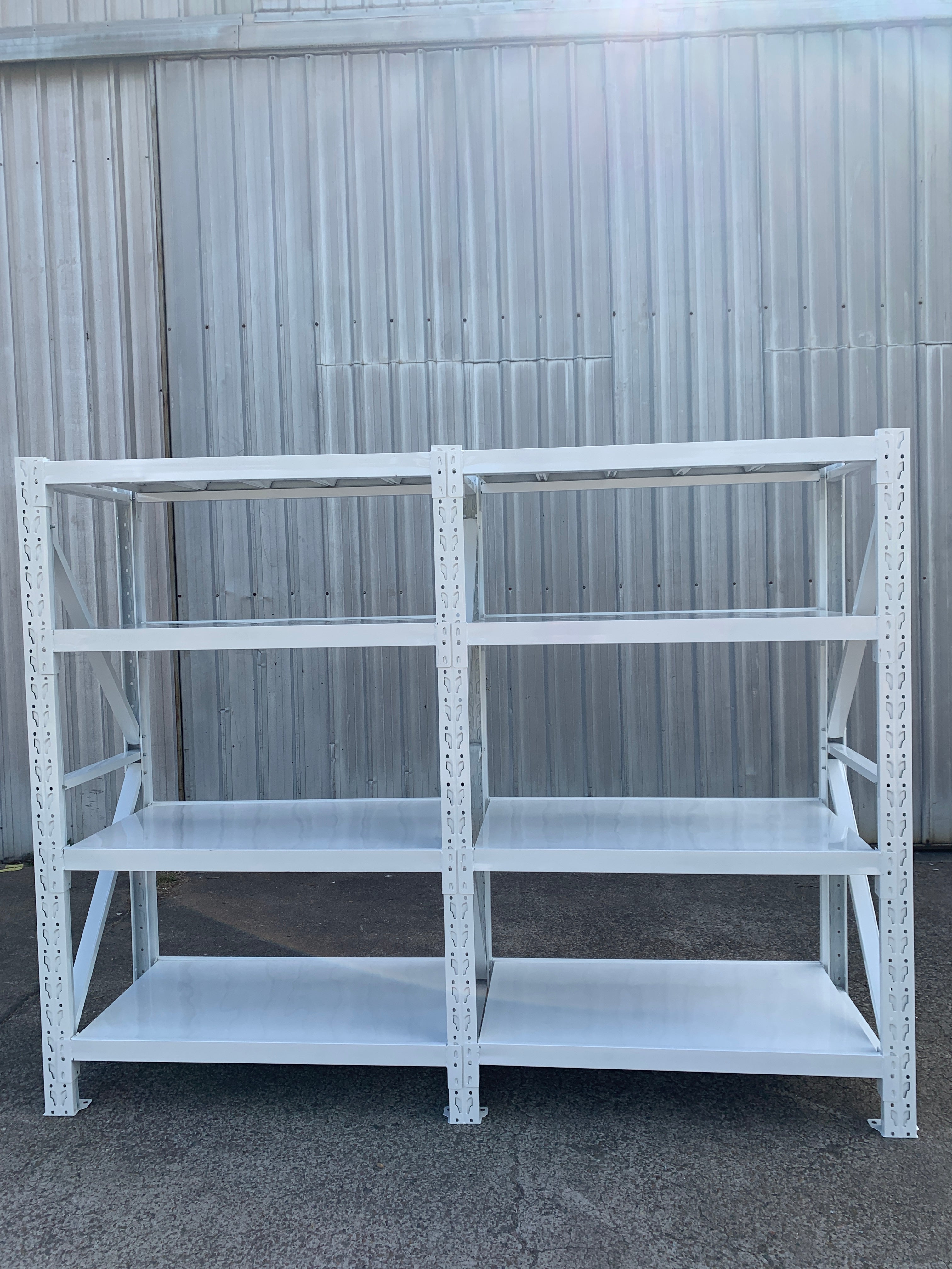 2.4m(W) x 2.4m(H) x 0.5m(D) 1600kg Connecting Shelving White