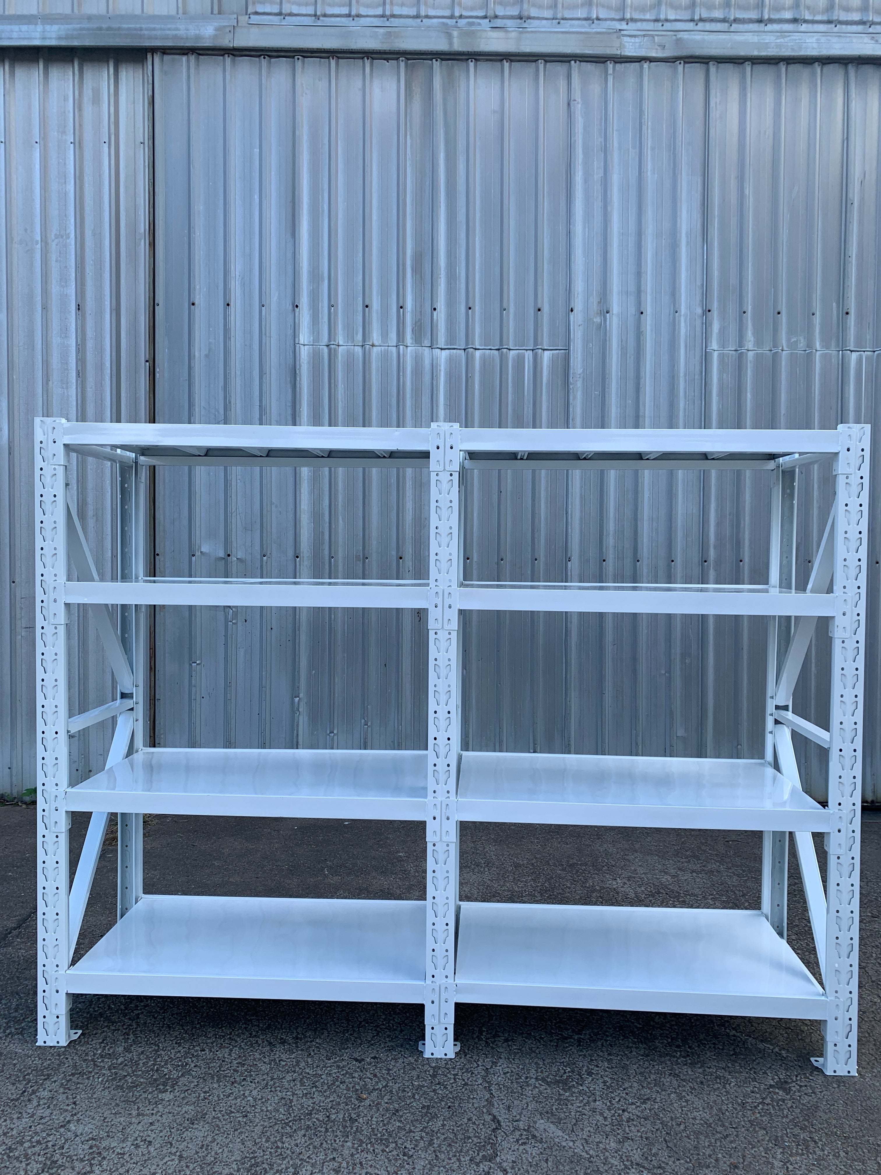 2.4m(W) x 1.8m(H) x 0.5m(D) 1600kg Connecting Shelving White