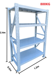 1.2m(W) x 2.4m(H) x 0.5m(D) Metal Shelving 800KG White