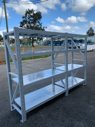 2.7m(W)x2.4m(H)x0.5m(D) 1600kg Connecting Shelving WHITE