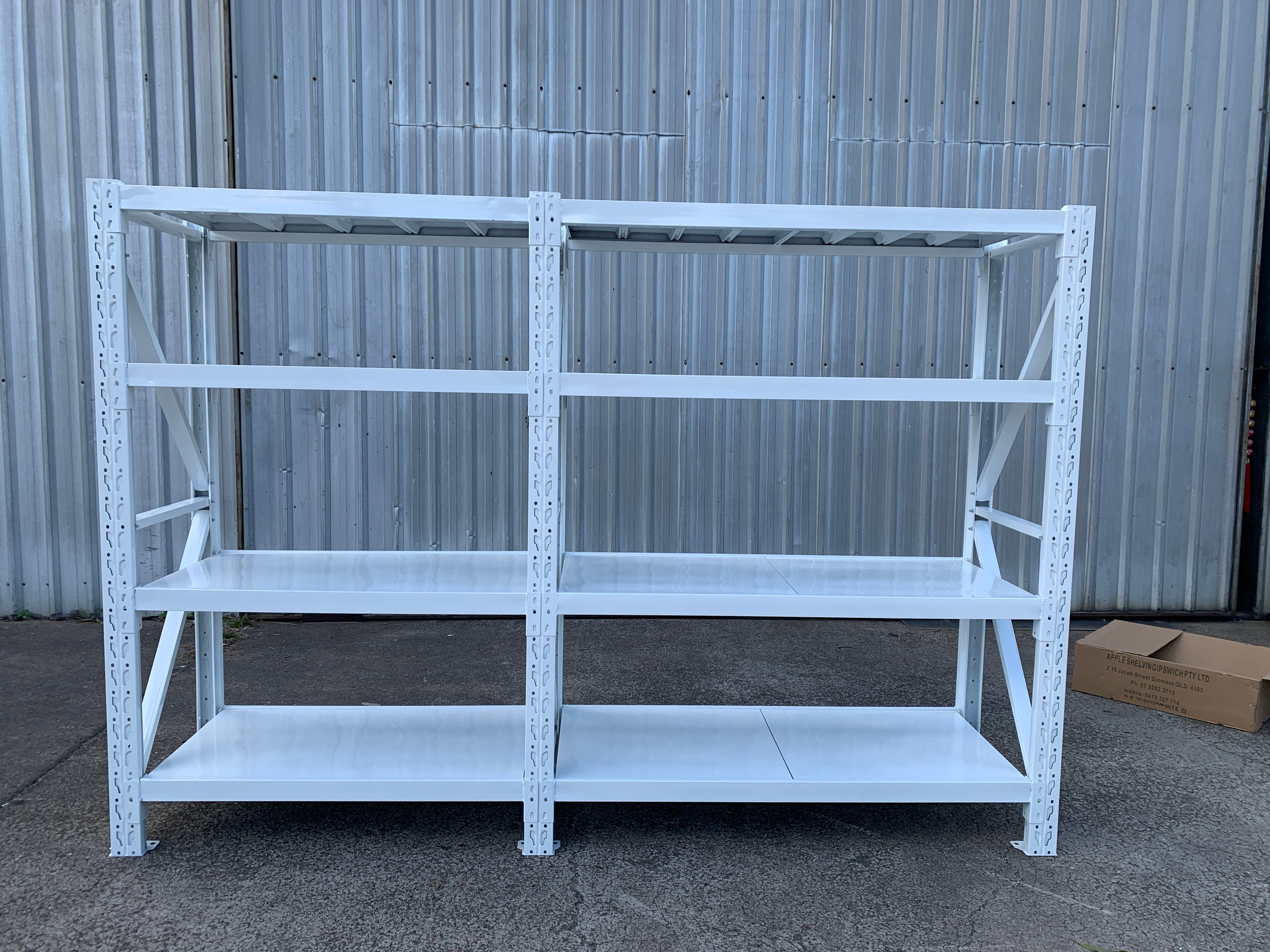 3.5m(W)x2.4m(H)x0.5m(D) 1400kg Connecting Shelving WHITE