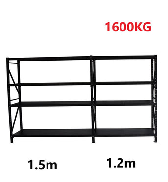 2.7m(W)x2.4m(H)x0.5m(D) 1600kg Connecting Shelving BLACK