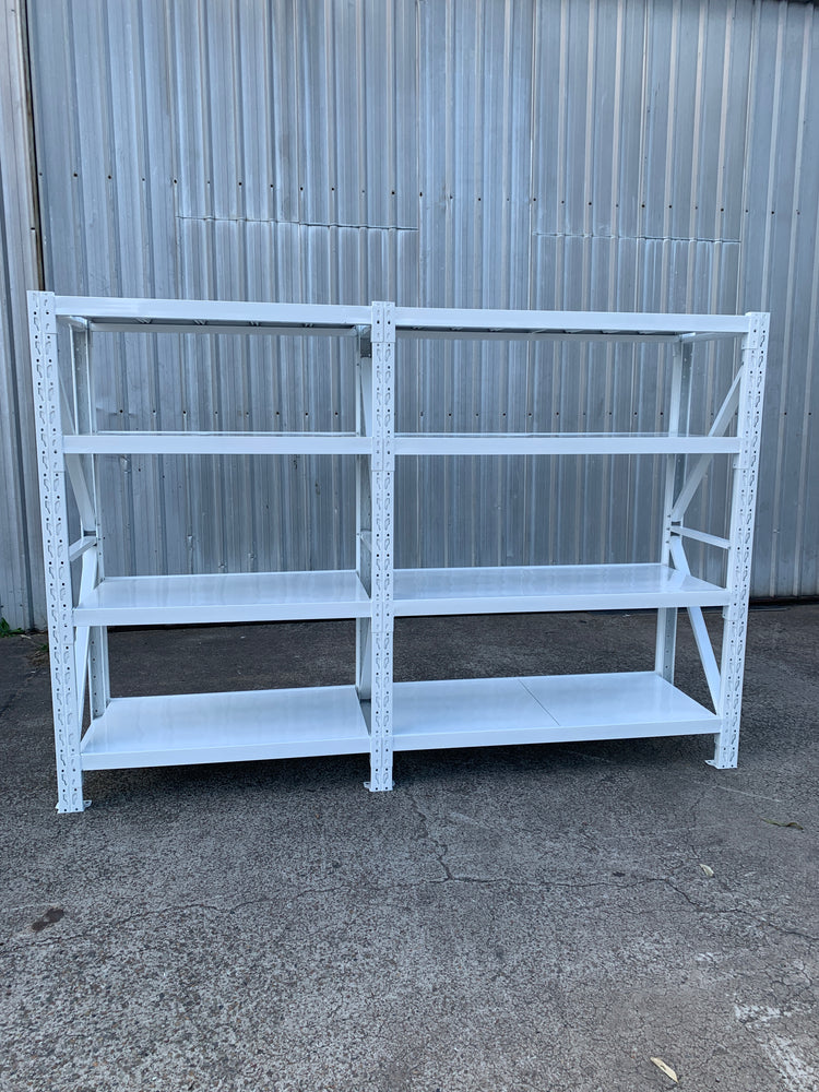 3.2m(W)x2.4m(H)x0.6m(D) 2000kg Connecting Shelving WHITE