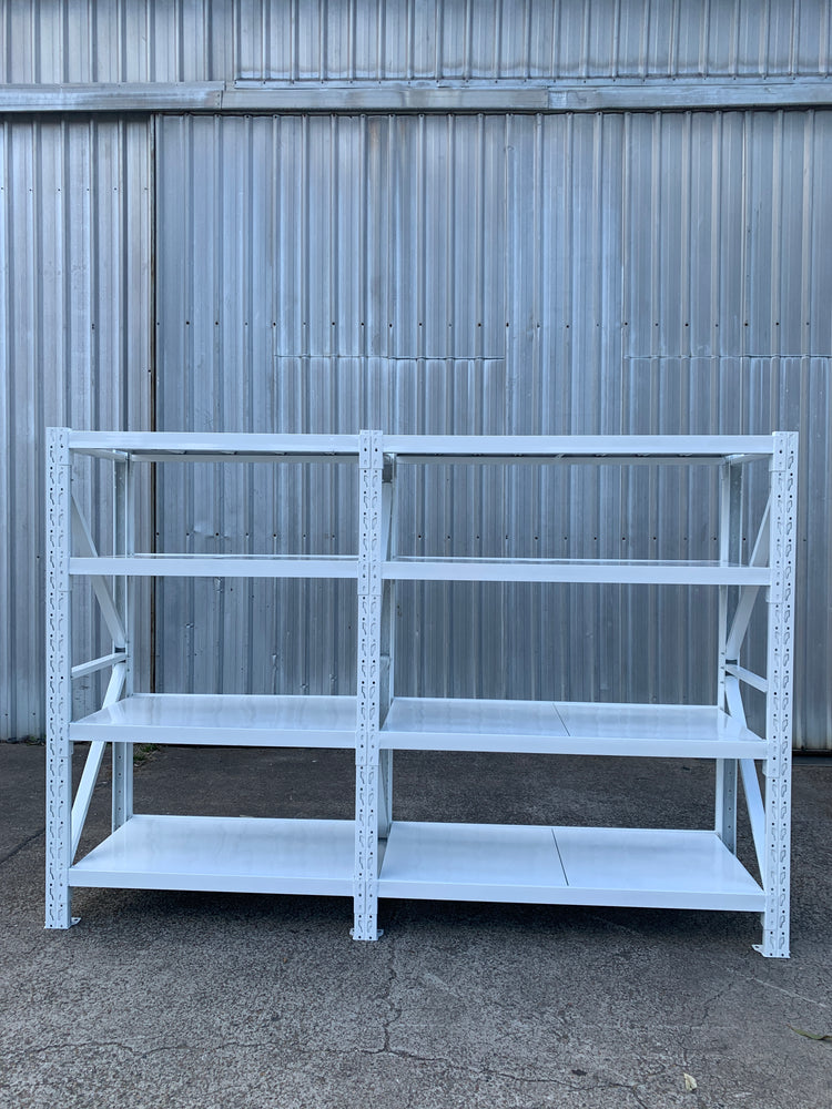 2.7m(W)x2.4m(H)x0.5m(D) 1600kg Connecting Shelving WHITE