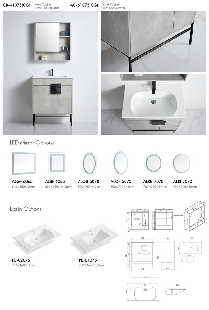 Bathroom Cabinet - CB-41075(CG)