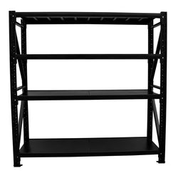 2.0m(W) x 2.0m(H) x 0.6m(D) 800kg Metal Shelving Unit BLACK