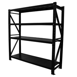 2.0m(W) x 2.0m(H) x 0.5m(D) Metal Shelving 600KG Black