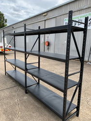 3.0m(W)x2.0m(H)x0.5m(D) 1600kg Connecting Shelving BLACK