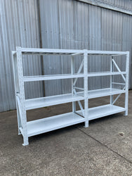 3.0m(W)x2.0m(H)x0.6m(D) 2000kg Connecting Shelving WHITE