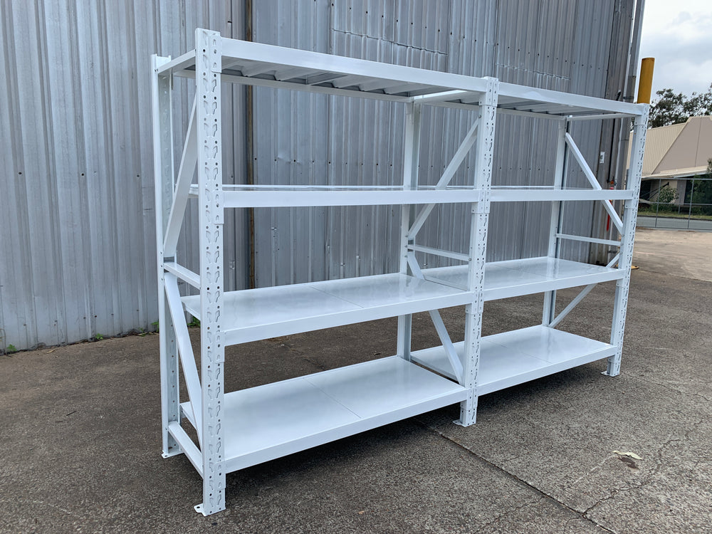 3.0m(W)x2.0m(H)x0.6m(D) 2000kg Connecting Shelving WHITE