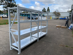 3.0m(W)x2.0m(H)x0.6m(D) 2000kg Connecting Shelving WHITE