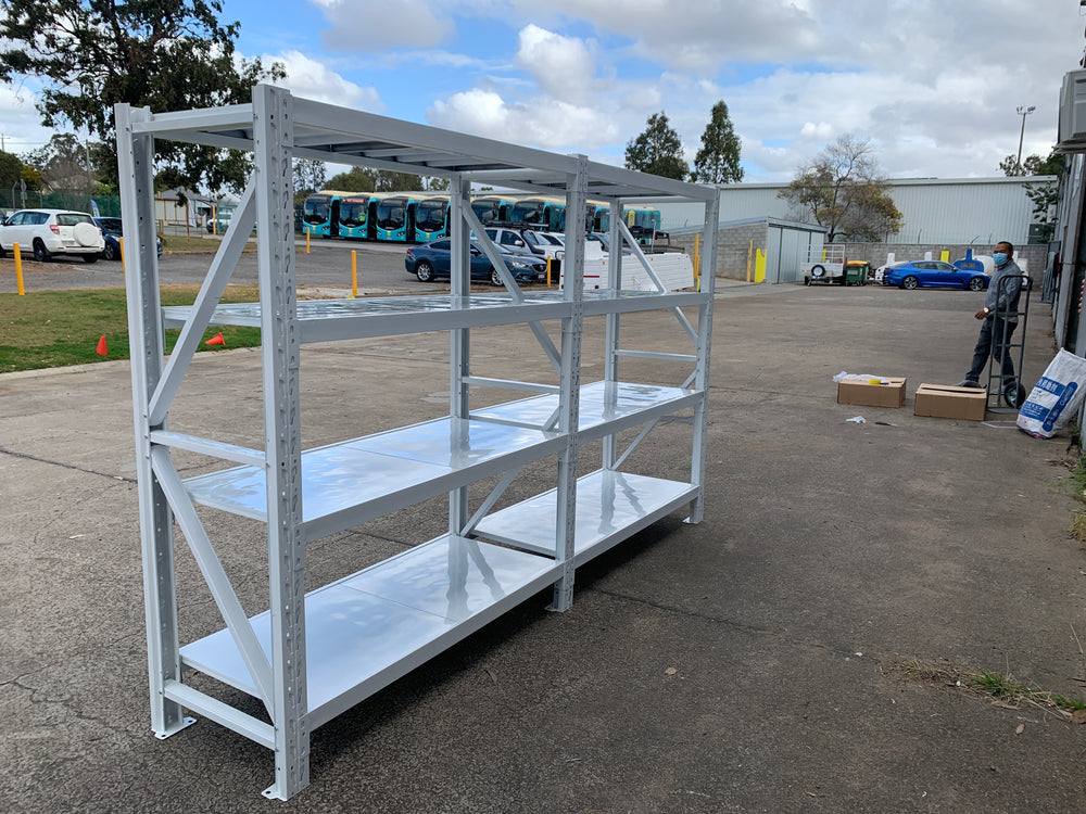 3.0m(W)x2.0m(H)x0.5m(D) 1600kg Connecting Shelving WHITE