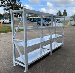 3.0m(W)x2.0m(H)x0.6m(D) 2000kg Connecting Shelving WHITE