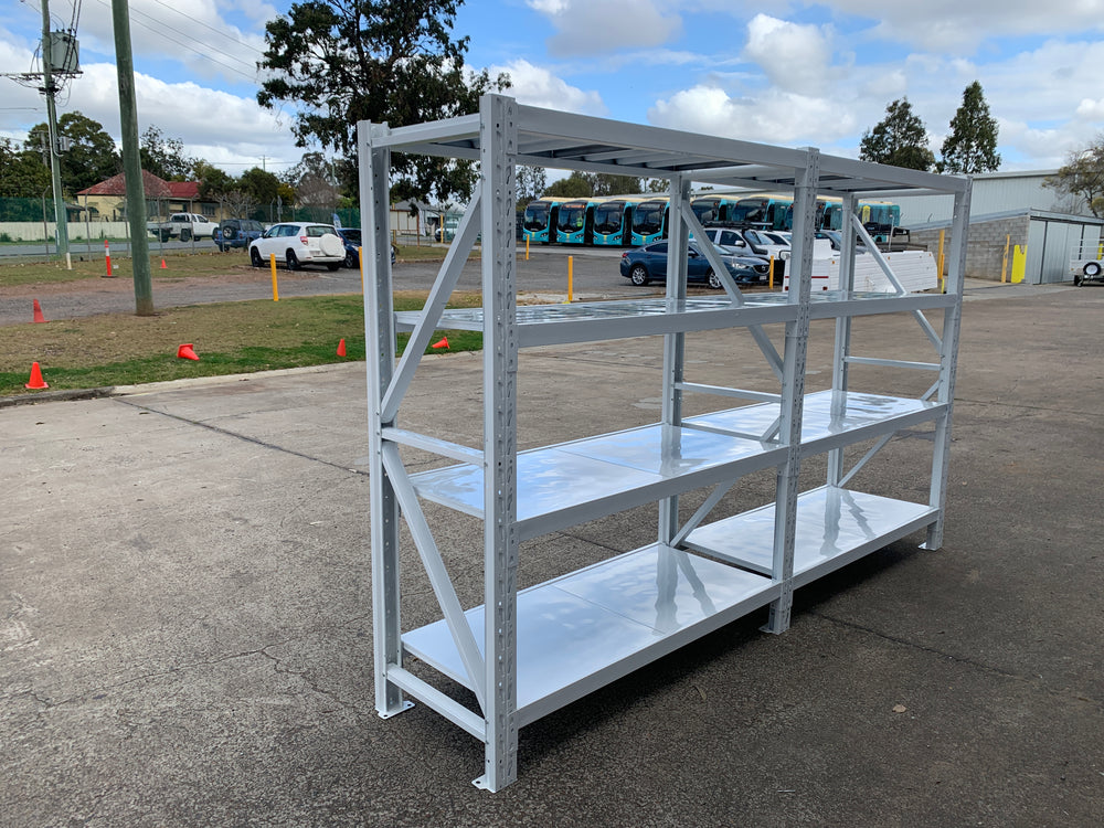 3.0m(W)x2.0m(H)x0.6m(D) 2000kg Connecting Shelving WHITE