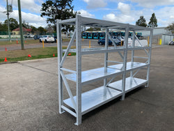 3.0m(W)x1.8m(H)x0.5m(D) 1600kg Connecting Shelving WHITE