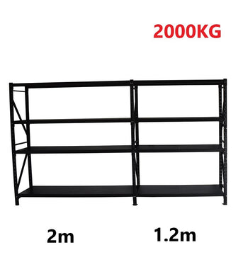 3.2m(w) x 1.8m(H) x 0.6m(D) 2000KG Connecting Shelving BLACK