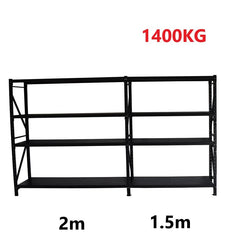 3.5m(W)x2.4m(H)x0.5m(D) 1400kg Connecting Shelving BLACK