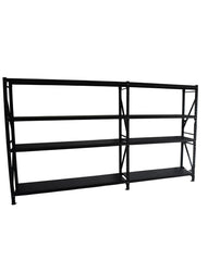 3.5m(W) x 2.4m(H) x 0.6m(D) 3200kg Heavy Duty Connecting Shelving Black