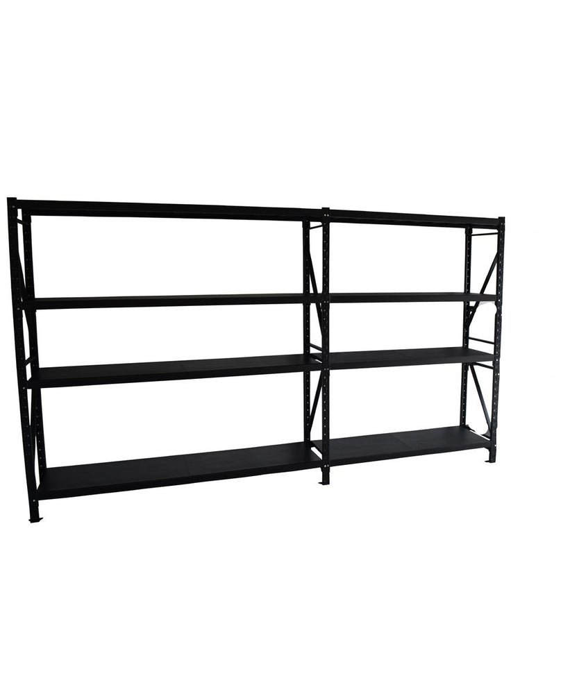 3.2m(W)x2.4m(H)x0.5m(D) 1400kg Connecting Shelving Black