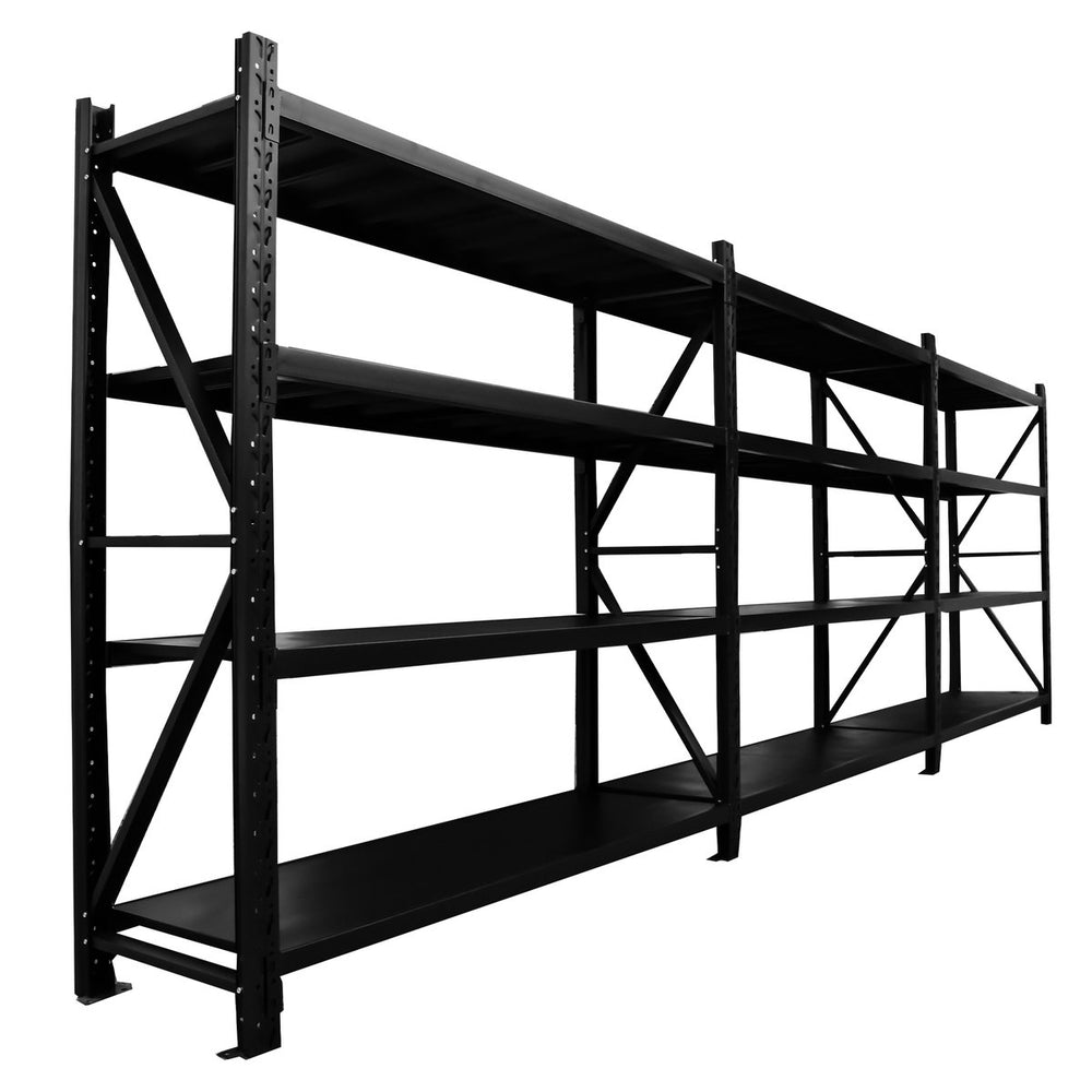 4.5m(W)x2.0m(H)x0.6m(D) 3000kg Connecting Shelving BLACK