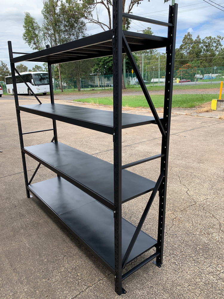 2.0m(W) x 2.0m(H) x 0.6m(D) 800kg Metal Shelving Unit BLACK