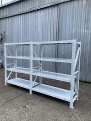 3.0m(W)x1.8m(H)x0.5m(D) 1600kg Connecting Shelving WHITE