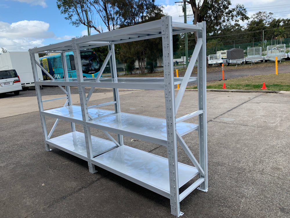 3.0m(W)x1.8m(H)x0.5m(D) 1600kg Connecting Shelving WHITE