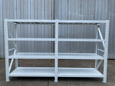 3.0m(W)x1.8m(H)x0.5m(D) 1600kg Connecting Shelving WHITE