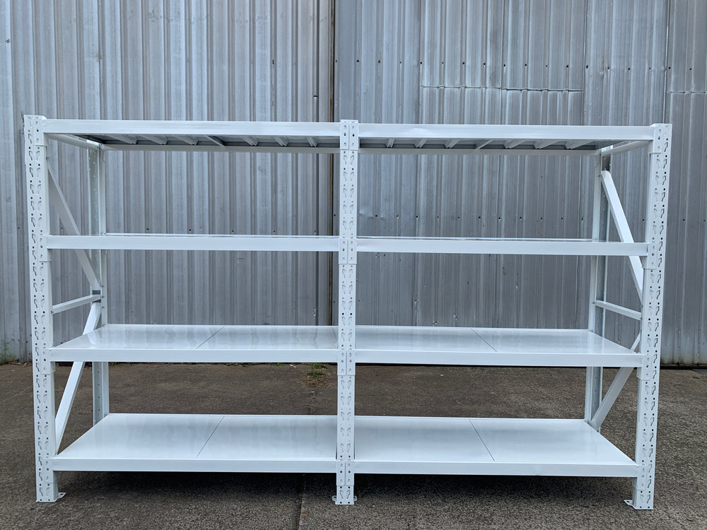 3.0m(W)x2.0m(H)x0.5m(D) 1600kg Connecting Shelving WHITE