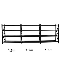 4.5m (W) x 1.8m (H) x 0.6m (D) 2400KG Connecting Shelving BLACK