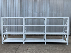 4.5m (W) x 1.8m (H) x 0.5m (D) 2400KG Connecting Shelving WHITE