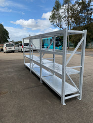 5.0m(W)x2.0m(H)x0.5m(D) 2200KG Connecting Shelving WHITE