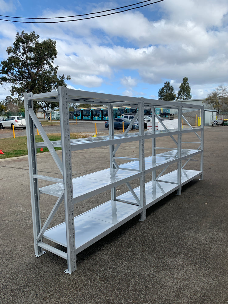 4.5m(W)x2.4m(H)x0.6m(D) 3000kg Connecting Shelving WHITE