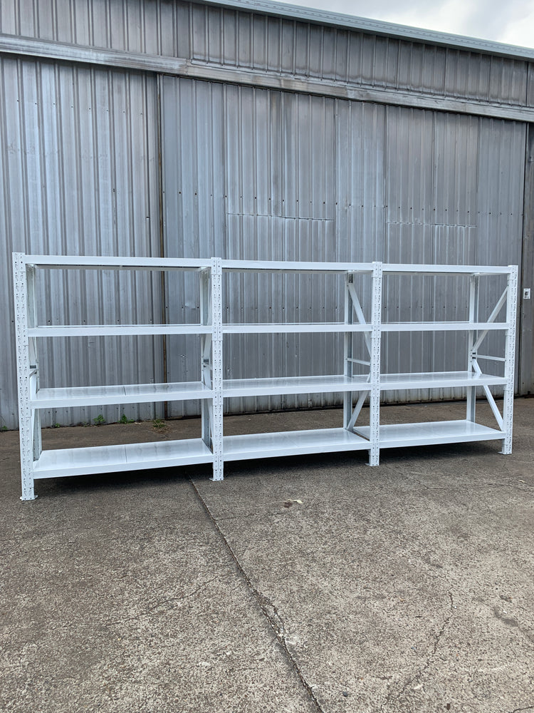 6.0m(W) x 2.4m(H) x 0.6m(D) 3000kg Connecting Shelving White