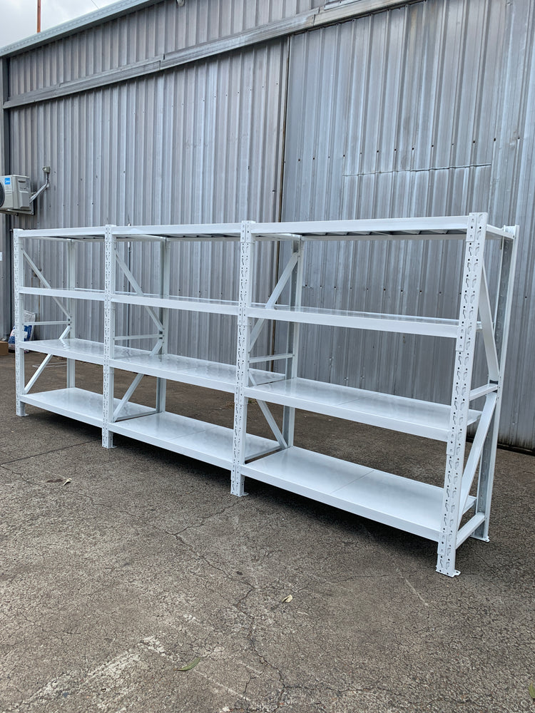 6.0m(W) x 2.0m(H) x 0.5m(D) 1800kg Connecting Shelving White