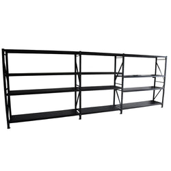 6.0m(W) x 1.8m(H) x 0.6m(D) 2400kg Connecting Shelving Black