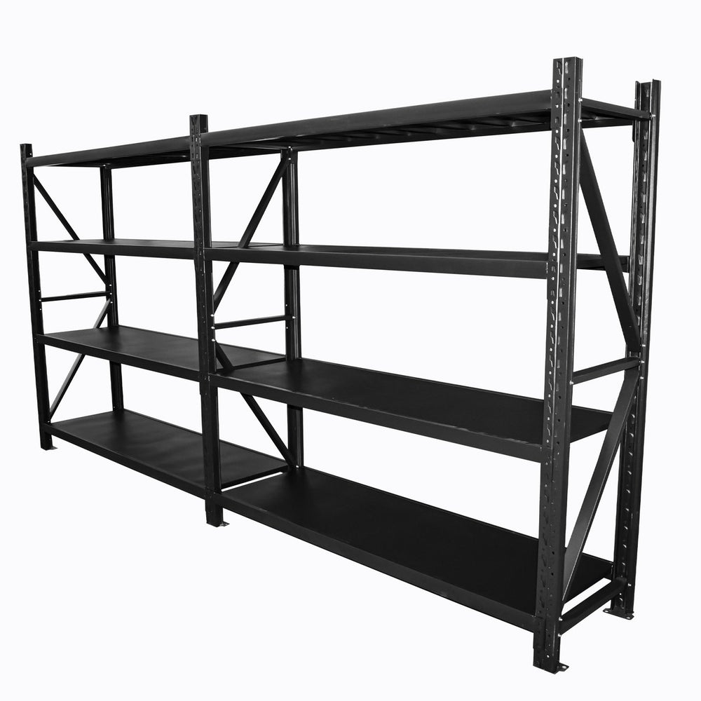 3.0m(W)x2.0m(H)x0.6m(D) 2000kg Connecting Shelving BLACK